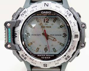 CASIO PROTREK PRT-50 кварц twin сенсор текстильная застёжка зеленый аналог наручные часы 