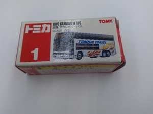 トミカ No.1 日野 グランビューバス 白 白シート 10Dホイール TOMICA TRAVEL 赤箱 ロゴ赤字 中国製 トミー