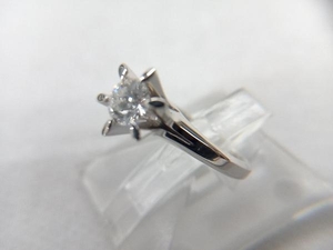 【ホールマーク有】Pt900 ＃7 ダイヤモンド 0.441ct 4.8g リング ソーティング付 プラチナ