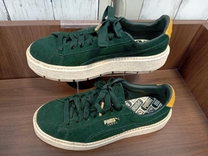 PUMA スニーカー プーマ グリーン イエロー／スエード ロゴ メンズ サイズ25cm