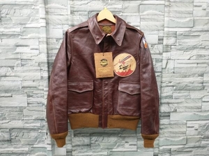 タグ付 BUZZ RICKSON’S/ROUGH WEAR CLOTHING Co./BR80423/Type A-2/ホースハイド/バズリクソンズ/フライトジャケット/レザー/38/ブラウン