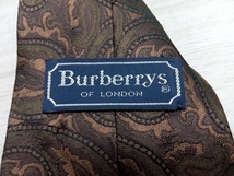 Burberrys バーバリーズ ネクタイ ペーズリー柄 シルク 茶系 ハンドメイド_画像2