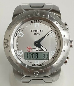 ティソ クォーツ Tタッチ Z251/351 TISSOT T TOUCH アナデジ シルバー タッチパネル メンズ 腕時計 稼働品