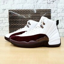 【箱付き】NIKE A MA MANIERE WMNS AIR JORDAN 12 WHITE&BURGUNDY CRUSH ナイキ アママニエール エアジョーダン 12 DV6989-100サイズ26.5cm_画像1