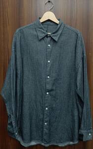 N.Hoolywood nuhali Wood / Рубашка с длинным рукавом / 2221-SH07-016 Требовая рубашка / Большой / большой силуэт / серый / размер 40