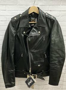 SCHOTT / Schott / 613UHT HORSEHIDE ONE STAR / horse leather / 7416 / Double Rider's / outer / S size / black / white 