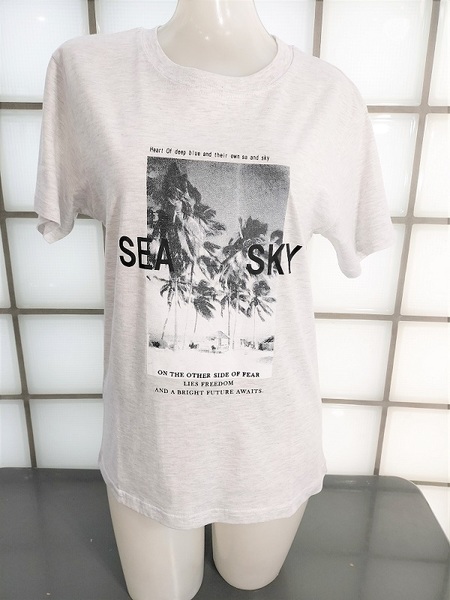 ティモシー Sea Sky 杢グレー Lサイズ 天竺 綿98%,レーヨン2% 半袖Ｔシャツ 新品 Timothy