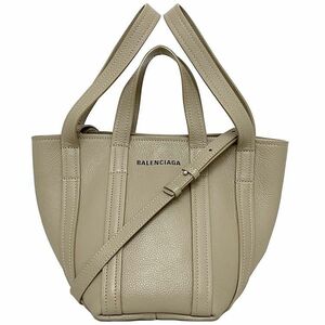  Balenciaga 2way сумка большая сумка XS бежевый серебряный Every tei672793 прекрасный товар кожа б/у 