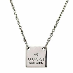 グッチ ネックレス シルバー 223514 新品 仕上げ済み Ag 925 Sランク GUCCI 宝飾 プレート ロゴ