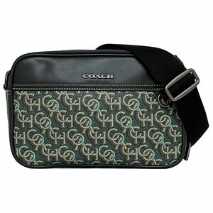  Coach Cross body Graham khaki green black monogram print CF485 unused beautiful goods PVC leather 