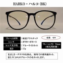 【度無し ブルーライトカット】HARKO・ハルコ (BK)_画像1