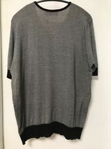 ◆【人気】JOHN SMEDLEY ジョンスメドレー / シーアイランドコットン 30ゲージリンガーVネックニットT シャツBLACK×MIX GLAY Msize_画像2