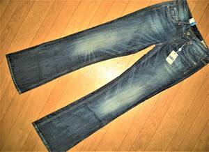 Ｇ‐STAR RAW ジースターロゥ 新品 未使用 ジーンズ 3301 STYLE NEUTRAL ダメージ加工 BOOTLEG ブーツレグ Indigo Blue ストレッチ W26/L32