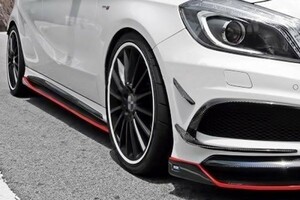 ●メルセデスベンツ W176 Aクラススポーツ用 REVOスタイルカーボンサイドスカート/サイドステップ/サイドシル/人気商品/AMG/最安値挑戦