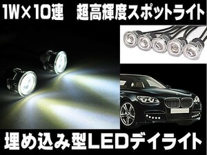 汎用タイプ埋め込型LEDランニングデイライト/BMW/ベンツ/ワーゲン/アウディ/ジャガー/トヨタ/スバル/ベントレー/ランドローバー/ルノー