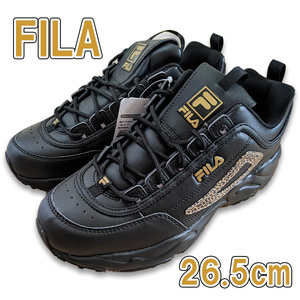 [未使用/正規品]FILA/フィラ DISTRACER GIRLS2 限定品 ブラック レオパード アウトレット 26.5 靴 ダッドスニーカー シューズ 新品