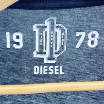 Ih17 DIESEL ディーゼル プリントTシャツ 半袖カットソー トップス 薄手 大きめSサイズ Uネック ブラック メンズ 紳士服_画像6