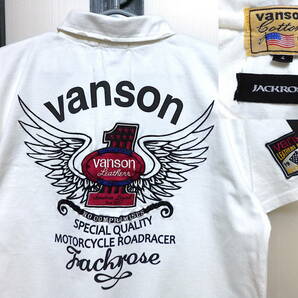 バンソン ジャックローズ 半袖 バック刺繍 ポロシャツ / VANSON JACKROSE コラボの画像1