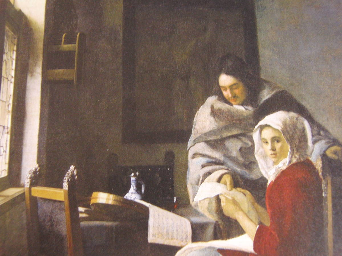 Johannes Vermeer, Entraînement interrompu, Une rare peinture encadrée issue d'un livre d'art, Livré avec un passe-partout personnalisé et un tout nouveau cadre japonais, En bonne condition, livraison gratuite, Peinture, Peinture à l'huile, Portraits
