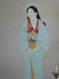 Art hand Auction 上村松園, ｢砧｣, 希少な画集の額装画, オーダーマット付･日本製新品額入り, 状態良好, 送料無料, 絵画, 油彩, 人物画