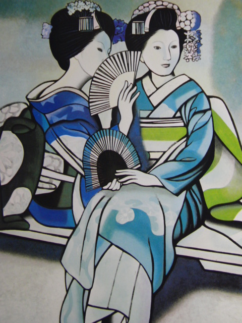 Meiji Hashimoto, Jardin de lune, Peintures encadrées tirées de livres d'art rares, Livré avec un tapis sur mesure, Fabriqué au Japon, tout neuf et encadré., Bonne condition, livraison gratuite, peinture, peinture à l'huile, portrait