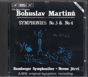 マルティヌー：交響曲第3，4番　Nヤルヴィ＝バンベルクso （BIS363）