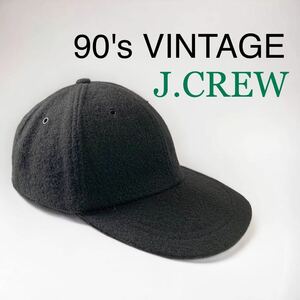 90's VINTAGE J.CREW USA製 ウール 6パネル CAP 帽子 MADE IN USA jcrew Jクルー キャップ 小物 アメリカ購入 輸入 古着 90年代 90s