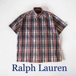 旧タグ POLO Ralph Lauren チェックシャツ ボタンダウンシャツ 半袖 ラルフローレン 海外セールス品 ポロ GREGGOR チェック柄 ビンテージ