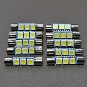 超爆光！T6.3×28mm LED12V 28mm/29mm バニティ バイザー ルームランプ/ミラーライト/ 10個セット ホワイト ベンツ BMW アウディー /f3