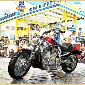 Maisto マイスト 1/18 Harley ハーレー VRSCA V-ROD 2002 ~4? Street Rod ストリート ロッド メタリックレッド バイク オートバイ 箱付きの画像5