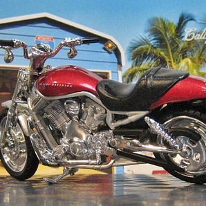 Maisto マイスト 1/18 Harley ハーレー VRSCA V-ROD 2002 ~4? Street Rod ストリート ロッド メタリックレッド バイク オートバイ 箱付きの画像8