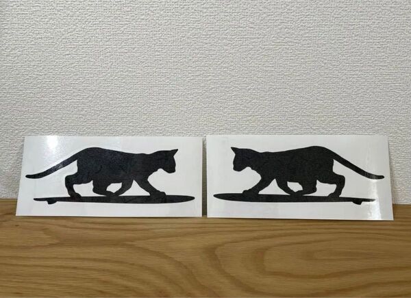 *猫 サーフ シルエット *ネコ ねこ Cat カッティング ステッカー