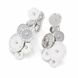  BVLGARY chiklati earrings K18WG new goods finishing settled white gold earrings jewelry metal 21.7g used free shipping 