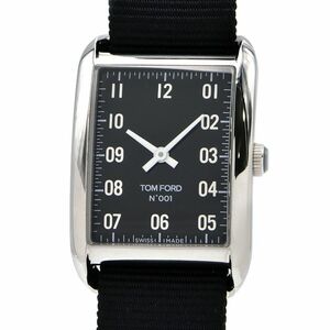 [3 year guarantee ] Tom Ford men's N.001 TFT001001 battery replaced black face nylon belt quarts wristwatch used free shipping 