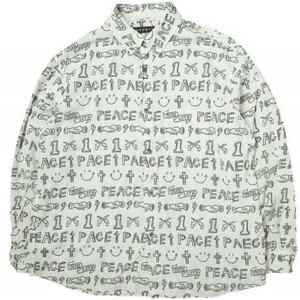 roarguns ロアーガンズ 23SS GRAFFITI PRINT SHIRT グラフィックプリントシャツ 23SGS-03 2 WHITE roar ロアー HANDDRAWN 落書き g12320