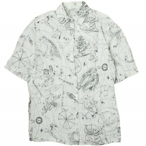 Acne Studios Acne s Today oz 21SS star seat print linen Short sleeve shirt FN-WN-BLOU000516 36 WHITE short sleeves total pattern g12328