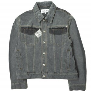 LOEWE Loewe 22AW Италия производства FADED DENIM JACKETfe-do Denim жакет H526Y50X008 48 BLACK G Jean 3rd внешний mm9789