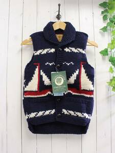 新品◆CANADIAN SWEATER カナディアンセーター◆カウチンセーター マリン ヨット柄 ニットベスト 32 定価48,000円