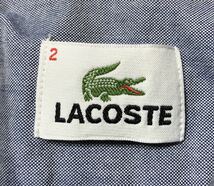 ● LACOSTE ラコステ ● ロゴ ワニ 刺繍 半袖 ボタンダウン シャンブレー シャツ インディゴブルー 2_画像5