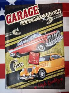 中古美品　MADE IN USA GARAGE SURVICE&REPAIR サインプレート