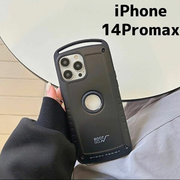 【期間限定SALE】元値→2280円 iPhone14promax iPhoneケース　耐衝撃　ブラック　黒　