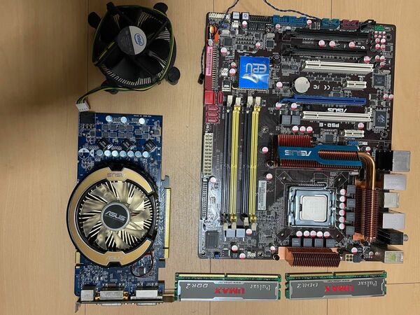 CPU core2 quad 9550 マザーボード　P5QE グラボ　ASUS Nvidia Geforce 9600GT他