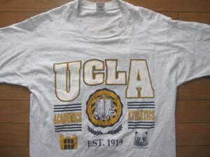 ヴィンテージカレッジ物Tシャツ 90年代UCLAカリフォルニア大学ロサンゼルス校プリントＴシャツ USA製フルーツオブザルームボディ 1991年