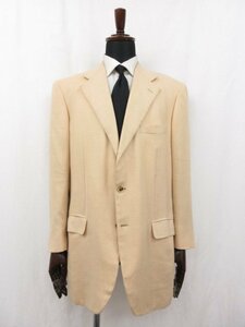 【ブリオーニ　Brioni】ニーマンマーカス別注 リネン混 3ボタン段返り 織柄ジャケット(メンズ) size40 ライトベージュ系 伊製●17MJ7756●