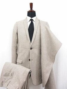 極美品 【ディオールオム Dior】 カシュクール風 変形ジャケット カシミア混 2B スーツ (メンズ) 44/46 グレージュ OH3124201486●27AAA152