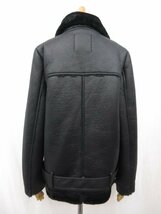 超美品【ZARA ザラ】肉厚 フェイクファームートンジャケット ブルゾン (レディース) sizeM ブラック ●QQQ17LB1790●_画像3