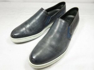 美品 【ベルルッティ BERLUTI】 カリグラフィー サイドゴア スニーカー スリッポン 紳士靴 (メンズ) size10.5 ネイビー系 ●18HT2050●