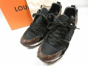 HH 美品 【ルイヴィトン LOUIS VUITTON】 GO0169 モノグラム柄×メッシュ スニーカー 靴 (レディース) size34 黒×茶 ●18LZ4122●