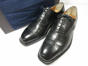 HH 極美品 【SUTOR MANTELLASSI ストールマンテラッシ】 パンチドキャップトゥ ドレスシューズ 紳士靴 (メンズ) size41.5 黒 ●18MZA3462