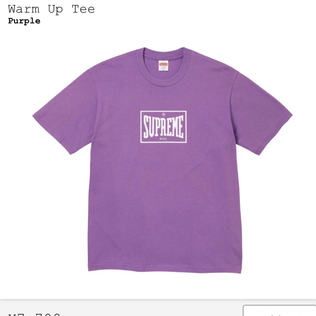 Supreme Warm Up Tee Purple シュプリーム ウォーム アップ Tシャツ